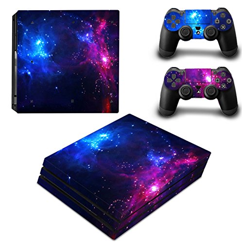 Morbuy Ps4 Pro Skin Consola Design Foils Vinyl Pegatina Sticker Decal And 2 Playstation 4 Pro Dualshock Controlador Skins Set (Double Starry)
