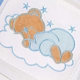 8-tlg. Bettsetpaket Sleeping Bear in blau inkl. Betttasche, Decke und Kissen - 8