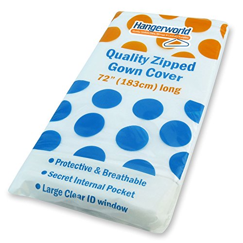 Atmungsaktiver Kleidersack für Hochzeitskleider – Weiß – 183 cm – Hangerworld - 6