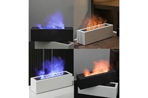 shnookz Nordic Large Flame Essential Oil Diffuser 200ml Flame Humidifier Aroma Diffuser Flame Night Light, Aromatherapy Colorful Diffuser Fire for Home Office Bedroom Auto-Off Protection (White)