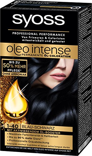 Syoss Oleo Intense Coloration 1-40, Blau-Schwarz, 3er Pack (3 x 115 ml)