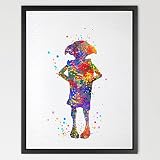 Dignovel Studios A3 Dobby Harry Potter watercolour illustration Art Print Wall Art Poster Nursery Decor Print Wall Hanging Kids watercolour Art Birthday Gift N033-Unframed