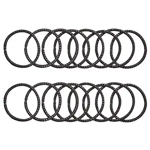Amazon Brand - Solimo Womens Rubber Bands, Thin, Black, Pack of 16