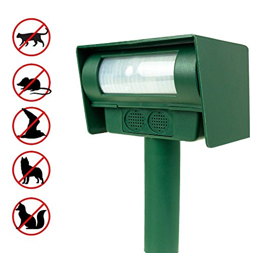 ALLESCOOL Solar Sonic Repeller di animali Dissuasori Gatti All\'aperto Impermeabile Talpa Cane Gatto Deterrente per Cantiere, Prato e Fattoria