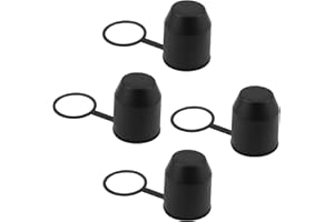YANGFEI 4 Pieces Trailer Hitch Ball Cover, 50mm Tow Bar Cover Cap Plastic Car Hitch Cap Black Trailer Ball Cover Cap for Towing Car Trailer Tuck