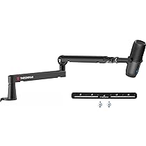 Bras Micro Streaming Bras Microphone YOUSHARES - Compatible HyperX, Blue Yeti - Support Réglable Noir Accessoire Streaming