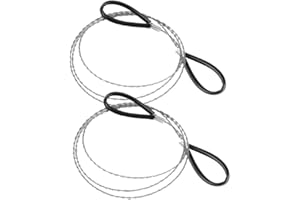 WOO LANDO Sierra de bolsillo de acero inoxidable con trabillas, 75 cm, sierra de alambre para madera y plástico, ligera, compacta y fácil de guardar, ideal para camping y exteriores