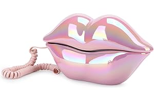 Dpofirs Lippen Festnetztelefon,Galvanisieren Draht Festnetz Telefon,ome Desktop Kabelgebundenes Festnetztelefon für Home Office Telefone,Dekoration,Sammlung,Geschenke für