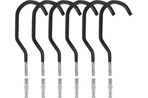 LYTIVAGEN 6 PCS Ganchos para Bicicletas Juego de Gancho Montado Ganchos de Almacenamiento para Uso Bicicleta Pesada con Perno de Plastico Gancho para el Techo para Guardar Bicicletas (15.5 * 6.6cm)