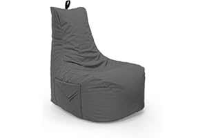 Nadimaideal Gamer Sitzsack Komfort XL - XXL für Kinder, Teenager & Erwachsene | Indoor & Outdoor | Sitzsack Gaming | Füllung EPS Perlen (Anthrait, Sitzsack XXL)