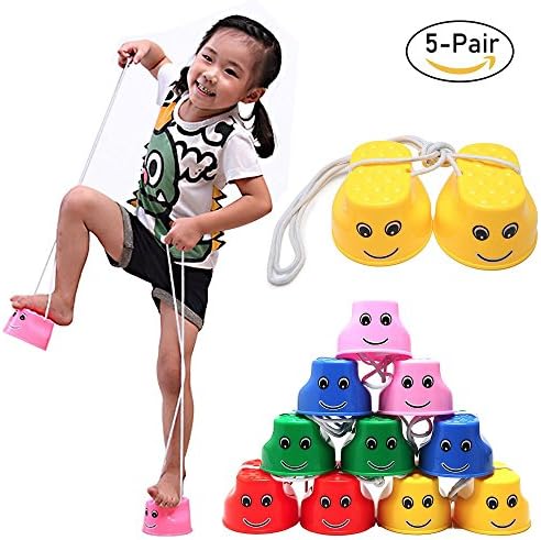 NEEDOON My First Kids Walk Stilts Balance Jumping Stilts,Design for Easy Balance Walking Feet Outdoor Sports Balance Trainers Toys (5 Pairs).