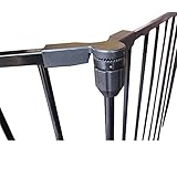 Premium Ofenschutzgitter/Kaminschutzgitter/Türschutzgitter/Absperrgitter, massivem Metall, schwarz - 4