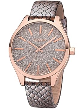 Oozoo Damenuhr mit Lederband Shiny Pink C8622