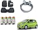 Auto Pearl Premium Quality Car Accessories Combo of Car Floor Foot Mats 4D Black. & Car Tyre Air Alert Valve Cap Set of 4 Pcs. & Full Steel Towing Tow Cable 2000kgs 6mm Heavy Duty 4Mtr. For Chevrolet Beat Type-2 RS.2089.00
