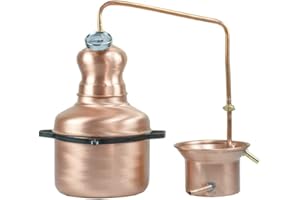 ARTERAMEEFERRO Distillatore Alambicco in Rame 5 litri modello a Serpentina con Manici