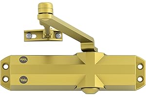 YALE SECURITY Yale Chiudiporta aereo serie 4000 cod. 30-4000-0004-00-65-11 oro, braccio con fermo