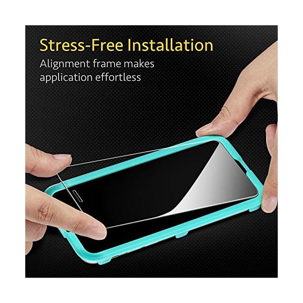 ESR Display Schutzfolie kompatibel mit iPhone 11/iPhone XR [2 Stück] [Face-ID kompatibel] [Hüllenfreundlich] - Hochwertiger Panzerglas Displayschutz mit Montagerahmen für iPhone 6,1 Zoll (2019) – Bild 3