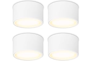 YindaLux Focos LED Superficie Blanco 220-240V Ø95x55mm Focos LED Techo incl. Bombilla GX53 6W Blanco cálido 3000K 660LM Foco de techo para montaje en superficie con gran superficie luminosa