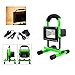 Produktbild VINGO® Handlamp 10W LED Camping Lampe Strahler IP65 Warmweiß Grün mit Ständer Arbeitsleuchte Tragbare Baustrahler Akku Fluter