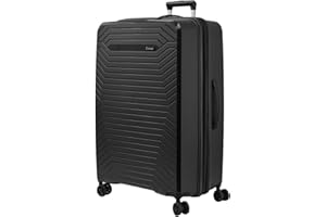 SISET Air Nova - Maleta de Viaje Grande Expandible (76x52x32/35cm), Fabricada en Polipropileno, 4 Ruedas Dobles Silenciosas y Cerradura Combinación TSA. (Grande XL), (115L), (4.5kg), (Negra).