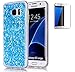Produktbild Samsung Galaxy S7 edge/S7 edge Duos/G935F(2016) Hülle mit Panzerglas,ISENPENK Ultra Slim Silikon Soft TPU Crystal Clear Transparent Bling Bling Pailletten Glitzer Case,Wasserdicht Shockproof Anti Slip Stoßfest Protection Durchsichtig Handyhülle,Thin Silicon Glitter Shinning Cover Bumper Schutzhülle Tasche für Samsung Galaxy S7 edge/S7 edge Duos/G935F(2016) 5.5Zoll-[blau]+Panzerglas/Schutzglas/Displayschutzfolie
