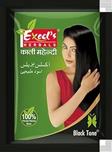 Excels Herbals Black/Kali Mehdi - 12 GM x 10 Pouch (Black)