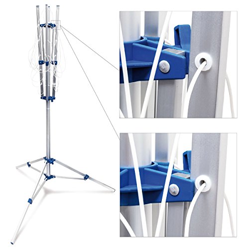 Relaxdays Wäschespinne 15 m H x B x T: ca. 162 x 113,5 x 109 cm mobiler Wäscheständer mit Standfuß und 4 Seiten zum Zusammenklappen und Tragen aus Aluminium für Garten, Balkon und Camping, silber - 3