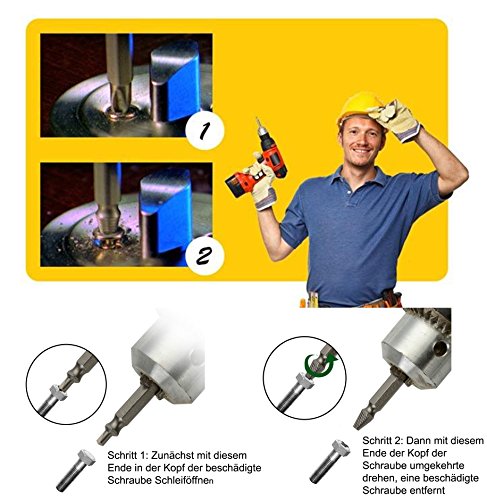 Kitclan Schraubenausdreher-Set, entfernen leicht beschädigte Schrauben, 4 Stück Schraubenentferner zum Entfernen aller Arten von Schrauben - 3