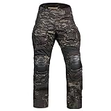WorldShopping4U Tactique Militaire de l'armée de l'homme Paramilitaire Gen3 G3 Combat Pantalons Pantalon avec genouillères pour Airsoft Paintball Multicam Noir, Multicam Black