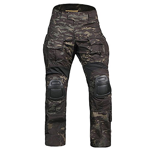 WorldShopping4U Tactique Militaire de l'armée de l'homme Paramilitaire Gen3 G3 Combat Pantalons Pantalon avec genouillères pour Airsoft Paintball Multicam Noir, Multicam Black