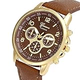 Lurcardo Unisex Armbanduhr Geneva Faux Leder Einfarbig Beiläufig Liebhaber Business Quarz Analog Uhr Mode Armband Vogue Elegant Luxus Design Uhren