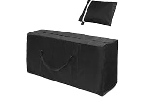 Katzinst Garden Furniture Cushion Storage Bag Waterproof，Heavy Duty Rip Proof 210D Oxford Fabric with Carry Handle and Zipper for Christmas Tree, Blankets, Cushions, Tents, Patio(116x47x51cm)