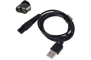 KEMEI Cable cargador de maquinilla de afeitar y cortapelos USB recargable cable cargador de maquinilla de afeitar doble boca redonda