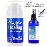 Silvercleanse Active Healing Colloidal Silver Gel - 100ml + 30ml Colloidal Silver Spray/Atomiser