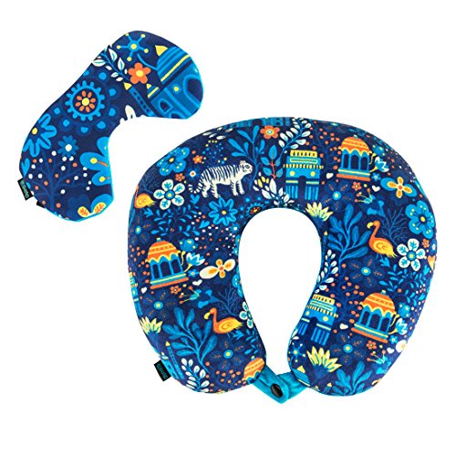 Midnight Jungle Travel Pillow With Eye Mask Staybuzzy
