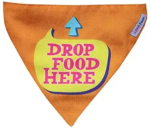 Lana Paws Drop Food Here Dog Bandana/Dog Scarf with Adjustable Strap