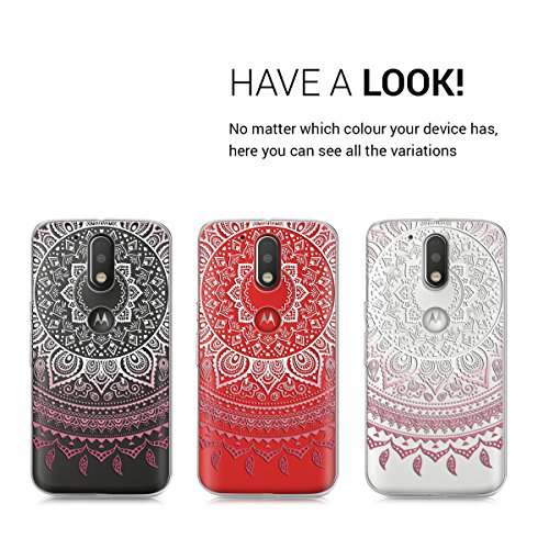 kwmobile Funda para Motorola Moto G4   Moto G4 Plus - Carcasa Protectora de  TPU  con dise  o de Sol hind   en  Rosa Claro Blanco Transparente 