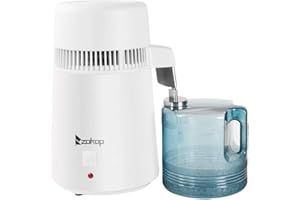 GIVOKE 4L Countertop Water Distiller w/Container, 750W Stainless Steel Distilled Water Machine Maker Purifier Filter, Distilling Pure Water Maker for Home, Overheat Protection, UK Plug