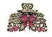 Beautiful Ladies Vintage Gold Tone Chunky Metal Hair Claw Clamp Butterfly Plum Pink