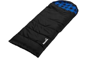 skandika Dundee Junior - Saco Dormir para niños - 175 x 70 cm - Funda compresió - Forro de Franela de algodón