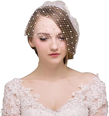 DUUMY Wedding Veil Bride Wedding Dress Accessories High - End Headdress Diy Handmade Pearl Veil, White , single veil with no headdress