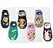 LifeWheel 6 Pairs Unisex Kids Non Skid Gripper Socks Cartoon Ankle Socks Shoes Age 1 2 3 4 Years Old S
