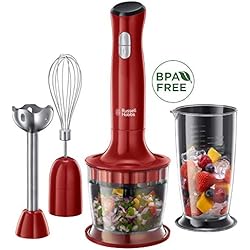 Russell Hobbs Mixeur 500ml Batteur Electrique Plongeant Multifonctions 3en1, Mélange, Hache, Fouette ou Mixe, Compatible Lave Vaisselles - 24700-56