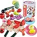 Produktbild Baby-Spielzeug 22 Stück große magnetische Frucht, Gemüse Lebensmittel geschnitten Set Holzspielzeug Flasche Verpackung Küche Spielzeug Kind bisthday Geschenk
