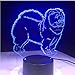 Produktbild Chow Chow Dog 3D Lampe Nachtlicht Kindspielzeug LED 3D Touch Tischlampe 7 Farben Blinkende LED-Licht Weihnachtsdekorationen für Zuhause