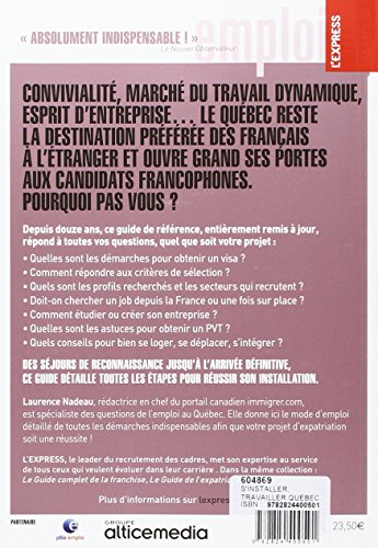 Livres Couvertures de S'installer & Travailler au Québec 2015-2016 11ED