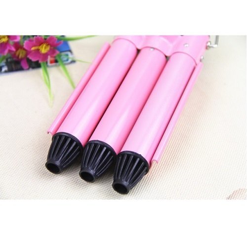 Lockenstab für Haare, mit 3 Stäben, 40 W, Profiqualität, für Locken und Wellen Maximale Temperatur 210 °C; Farbe: Rosa Modell: JUNJUN JJ-928 - 3