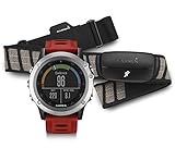 Garmin Fénix 3 HRM - Reloj GPS con pulsómetro HRM-Run, color Rojo