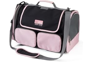 KIEPOAR Large Pet Carrier for Dogs Cats up to 10kg - Carrier Bag Top Opening Breathable Portable Foldable Airline Approved Travel Friendly, Transport Handbag with Shoulder Strap Soft Fleece Bed