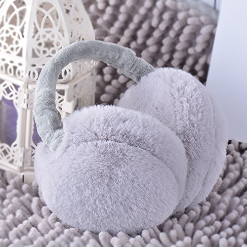 Winter creative hamburger female warm ear cover plush childrens folding collapsible earmuffs,Urban Grey Christmas festivals birthday gifts